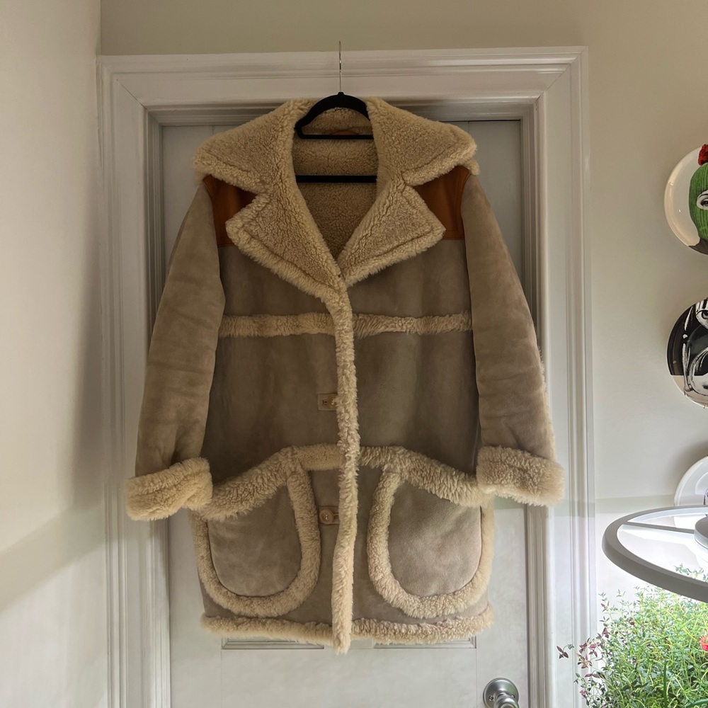 Coach Shearling coat with buttons size small